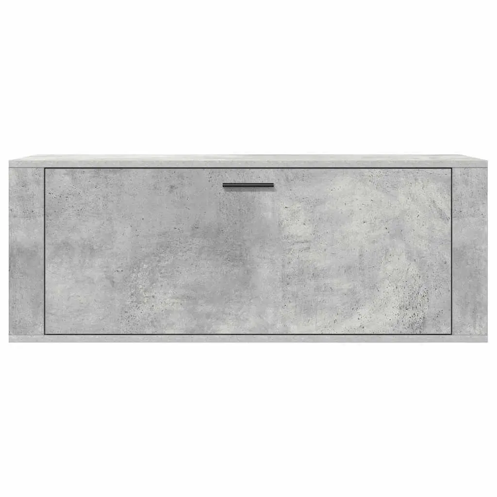 Wall Shoe Cabinet Engineered Wood 100 x 35 x 38 cm Grey Compact Storage Organiser Drop-Down Door