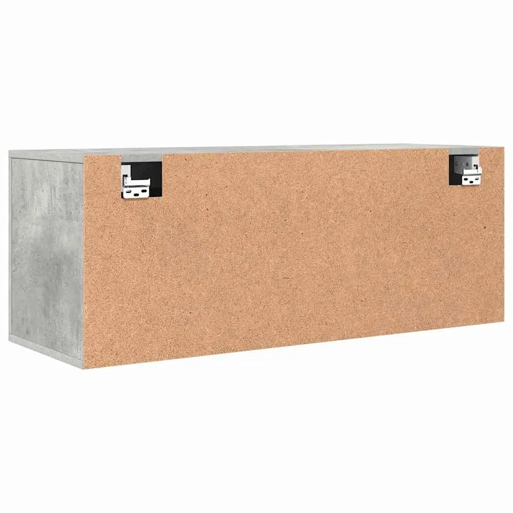 Wall Shoe Cabinet Engineered Wood 100 x 35 x 38 cm Grey Compact Storage Organiser Drop-Down Door