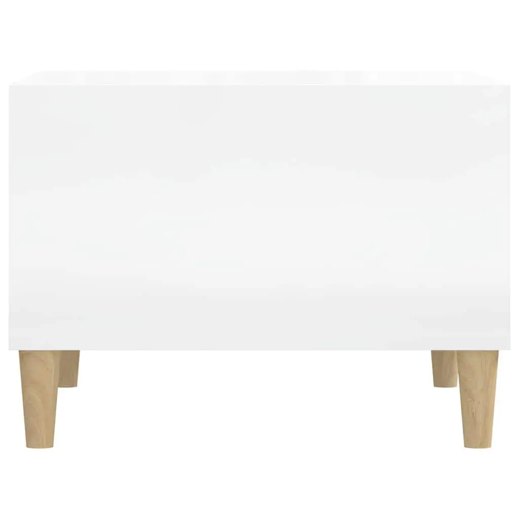 Coffee Table Engineered Wood High Gloss 60x50x36.5 cm White