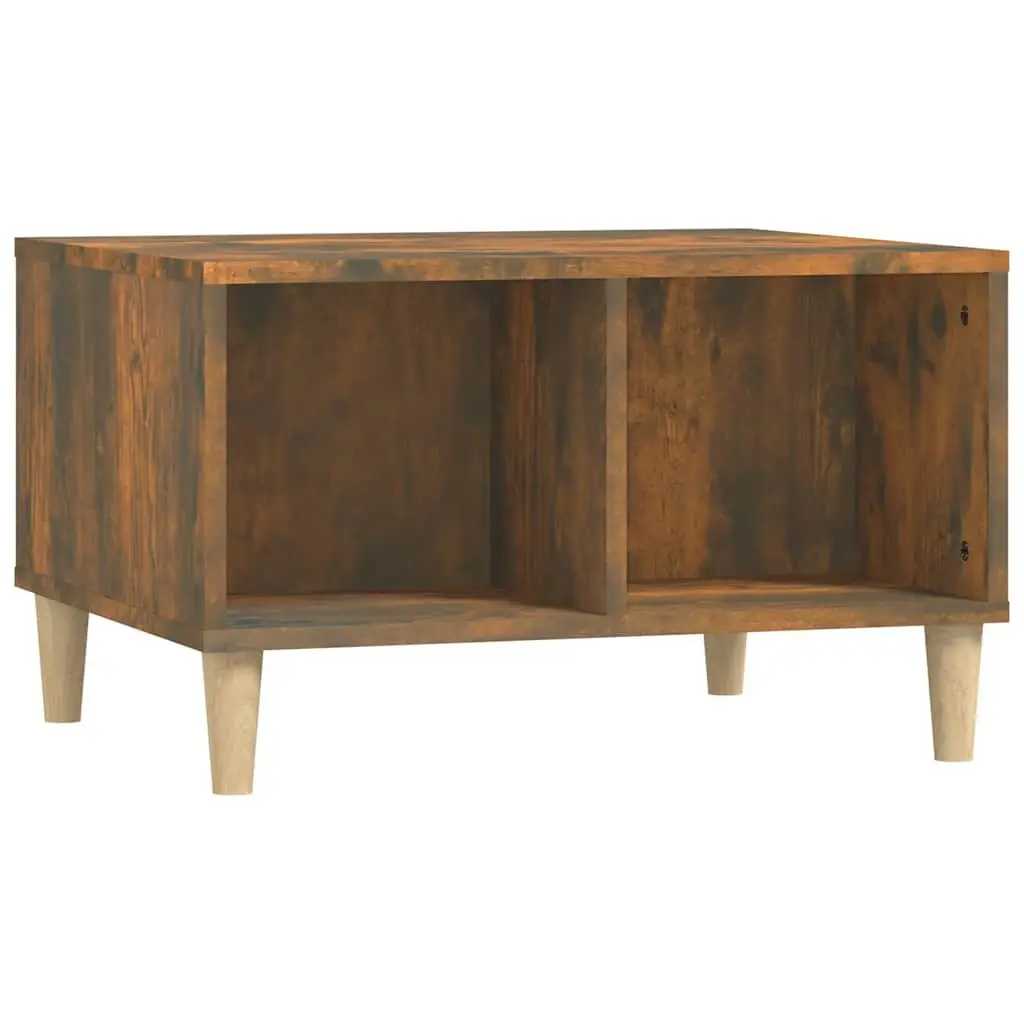 Coffee Table Engineered Wood 60 x 50 x 36.5 cm Brown Smoked Oak Scandinavian Style
