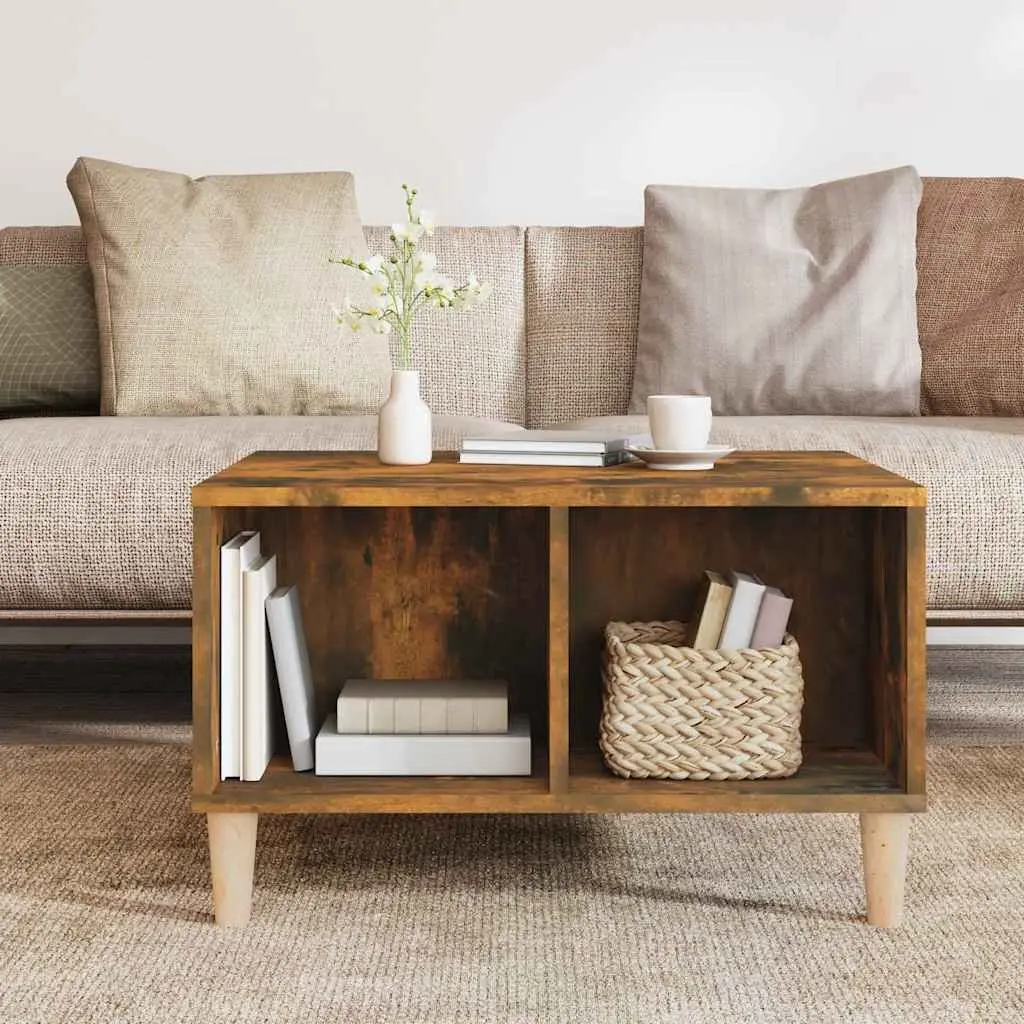 Coffee Table Engineered Wood 60 x 50 x 36.5 cm Brown Smoked Oak Scandinavian Style
