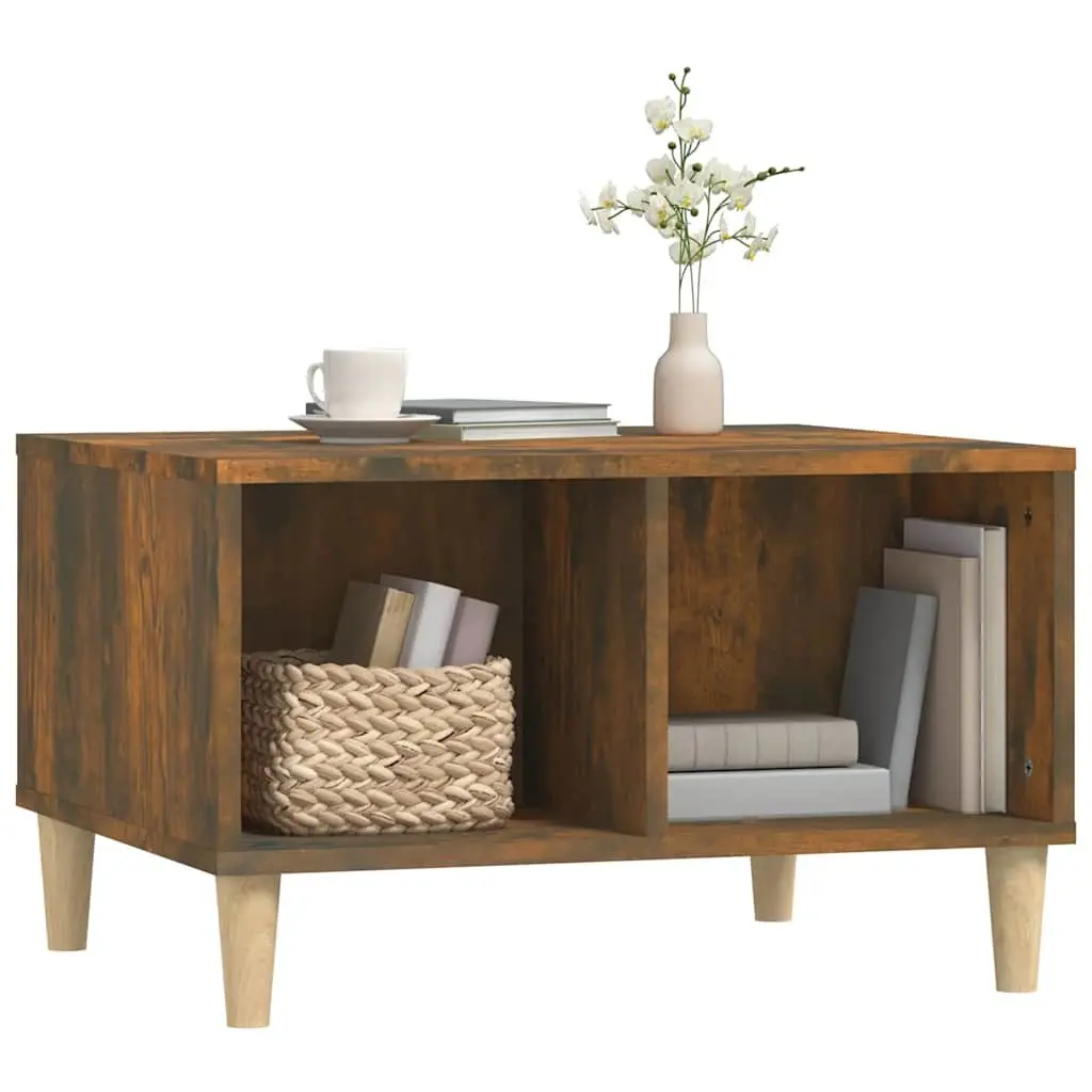 Coffee Table Engineered Wood 60 x 50 x 36.5 cm Brown Smoked Oak Scandinavian Style