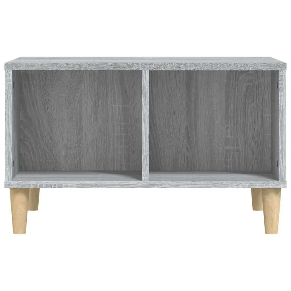 Grey Coffee Table with Storage Compartments Open Shelving Side Table Living Room