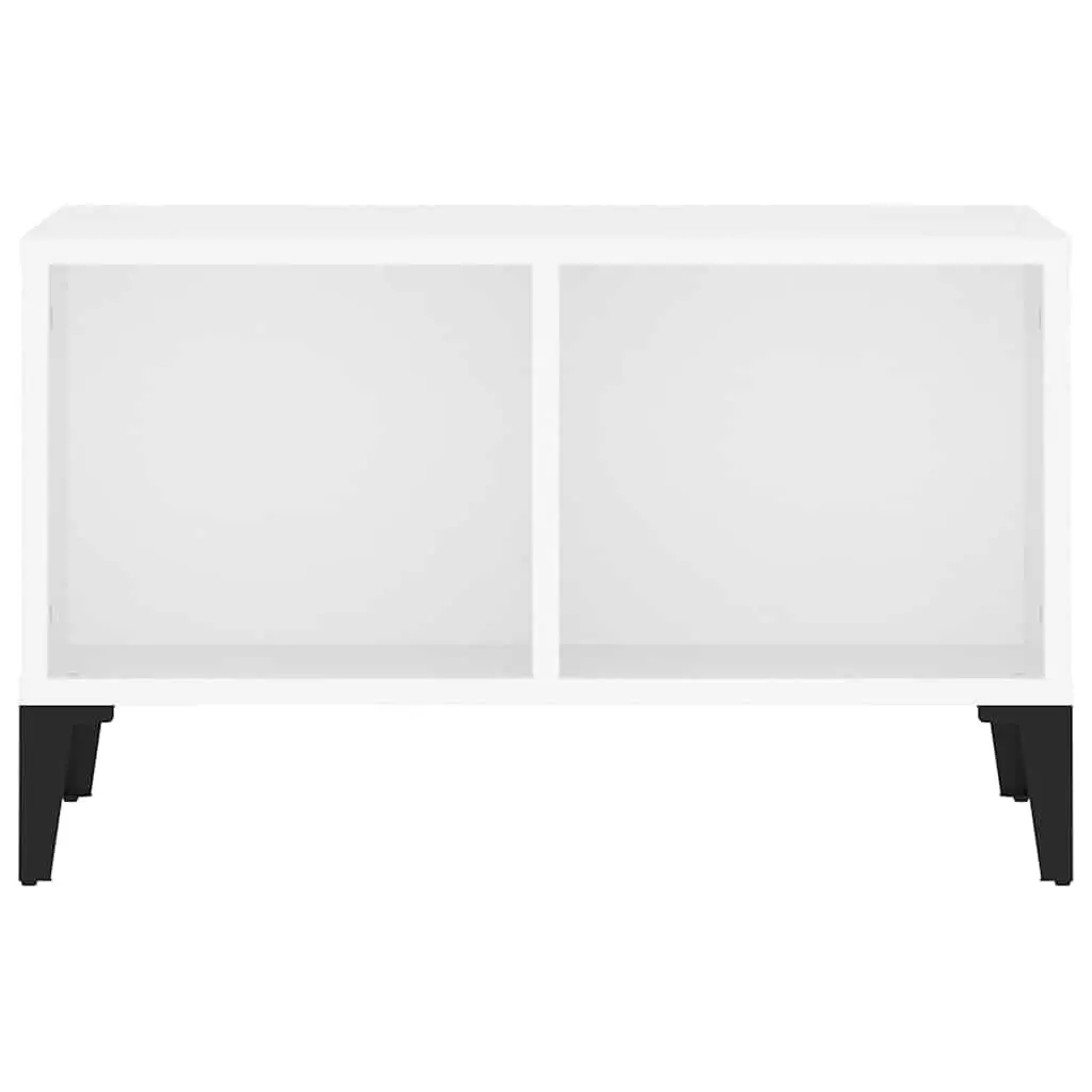 Coffee Table White 60x50x36.5 cm Storage Compartments Industrial Design Side