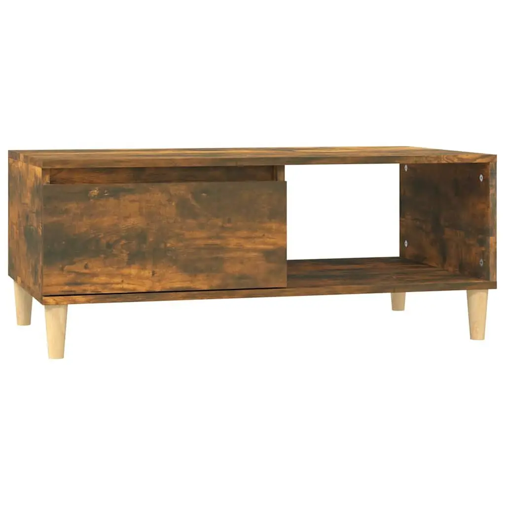 Coffee Table Engineered Wood 90x50x36.5cm Smoked Oak
