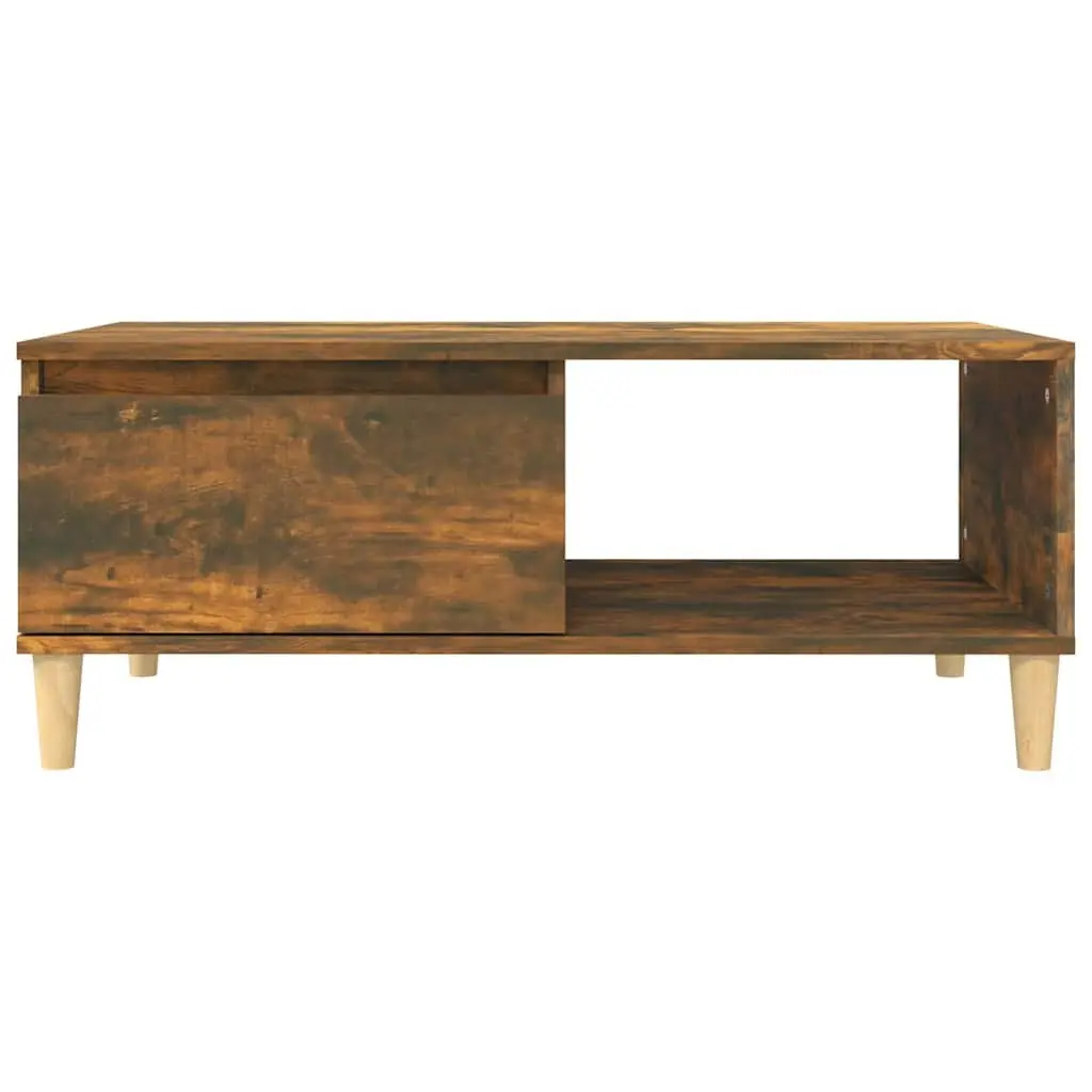 Coffee Table Engineered Wood 90x50x36.5cm Smoked Oak