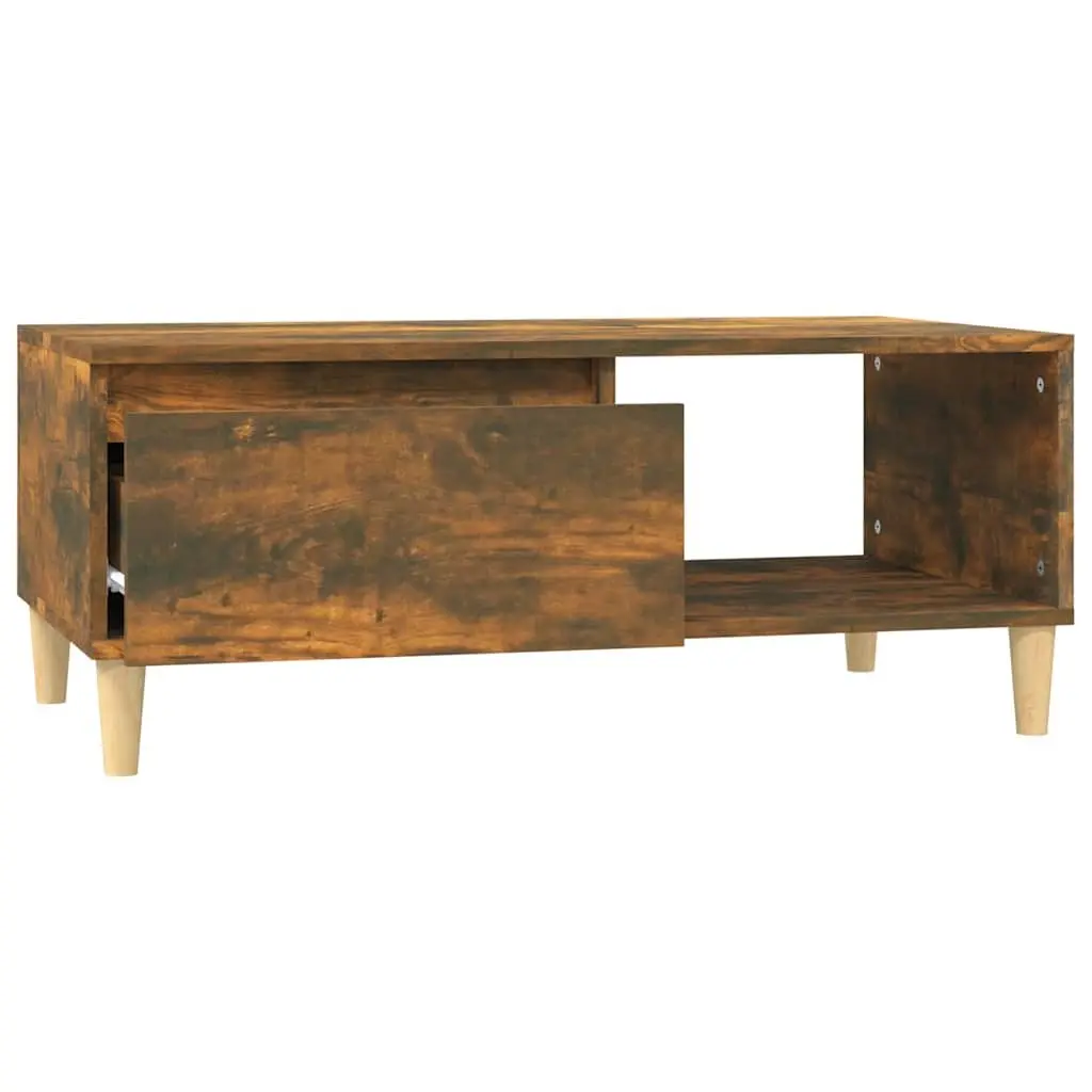 Coffee Table Engineered Wood 90x50x36.5cm Smoked Oak