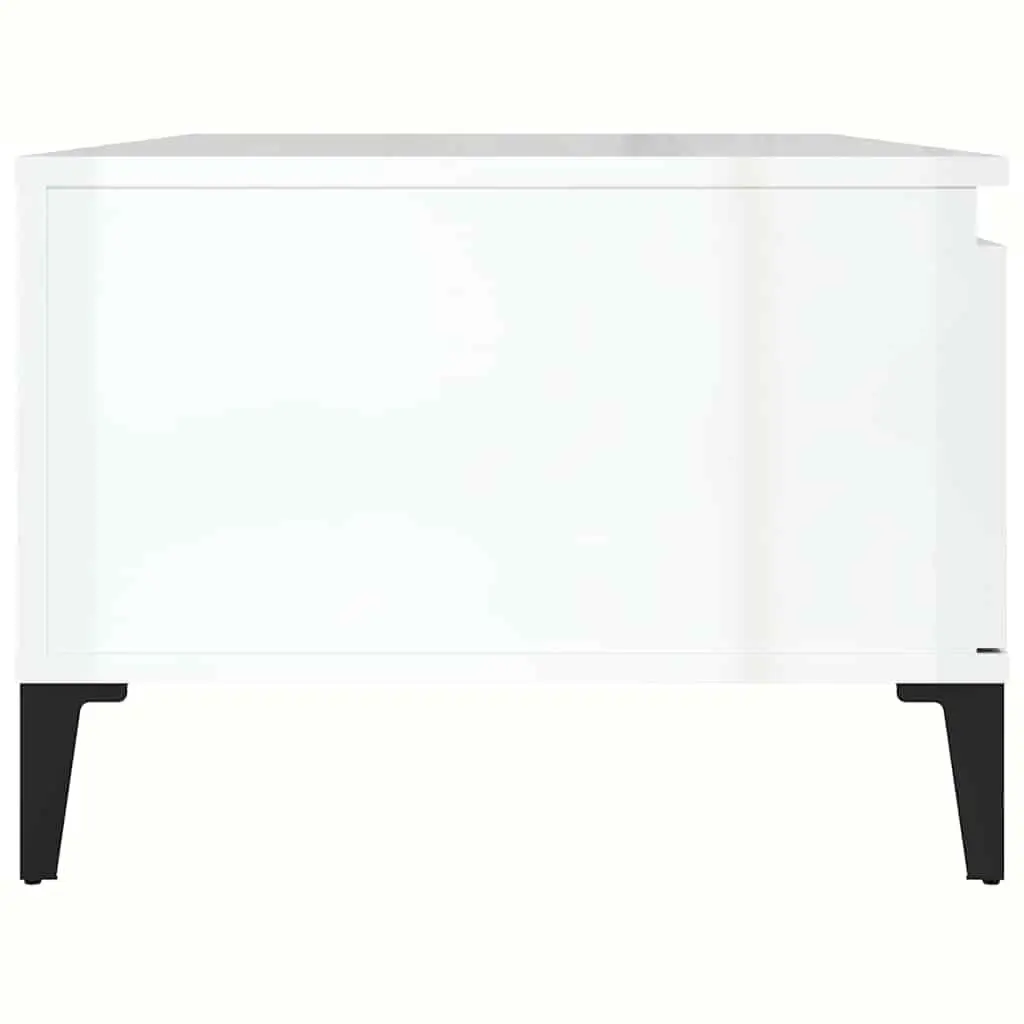 Coffee Table Engineered Wood High Gloss 90L x 50W x 36.5H cm White