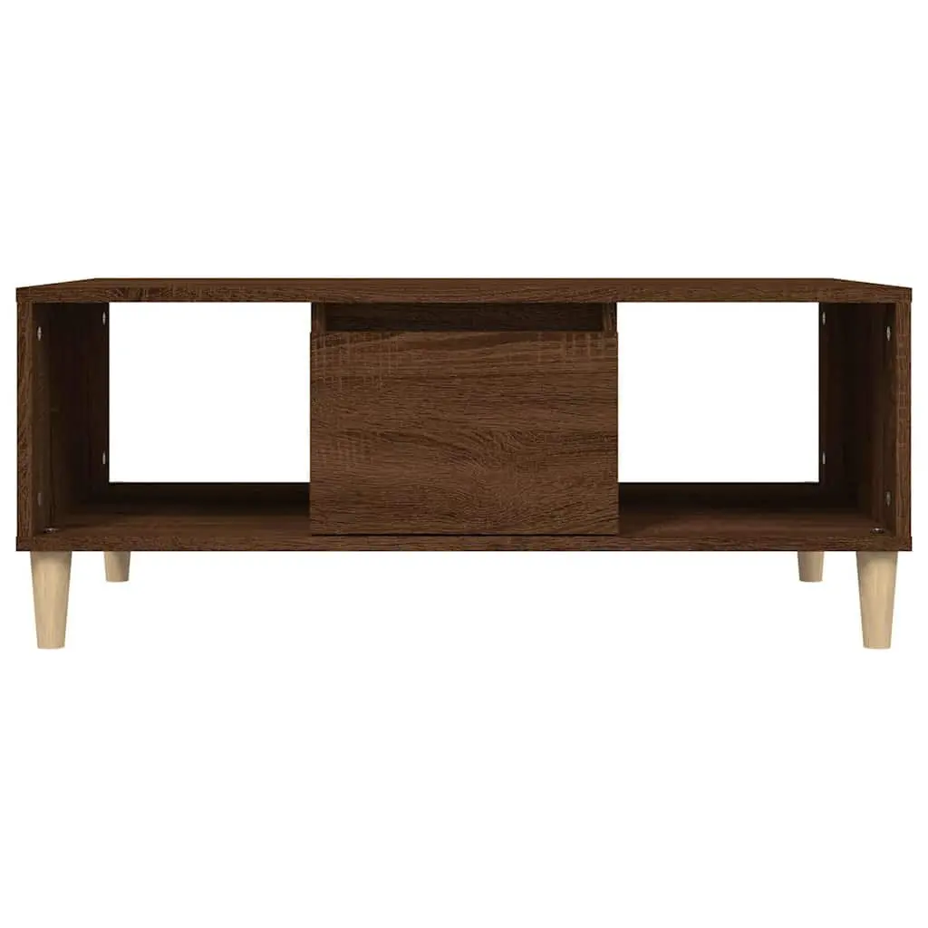 Coffee Table Engineered Wood Brown 90cm x 50cm x 36.5cm Storage Drawer Open Compartments