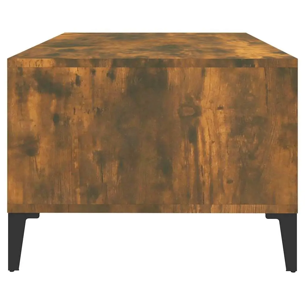 Coffee Table Brown Engineered Wood with Open Compartments and Storage Drawer 90x50x36.5cm