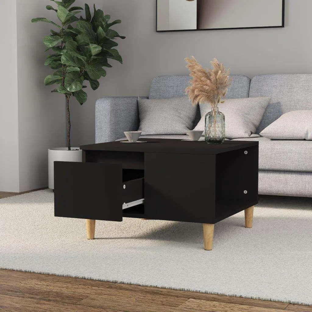 Black Coffee Table with Drawer Storage