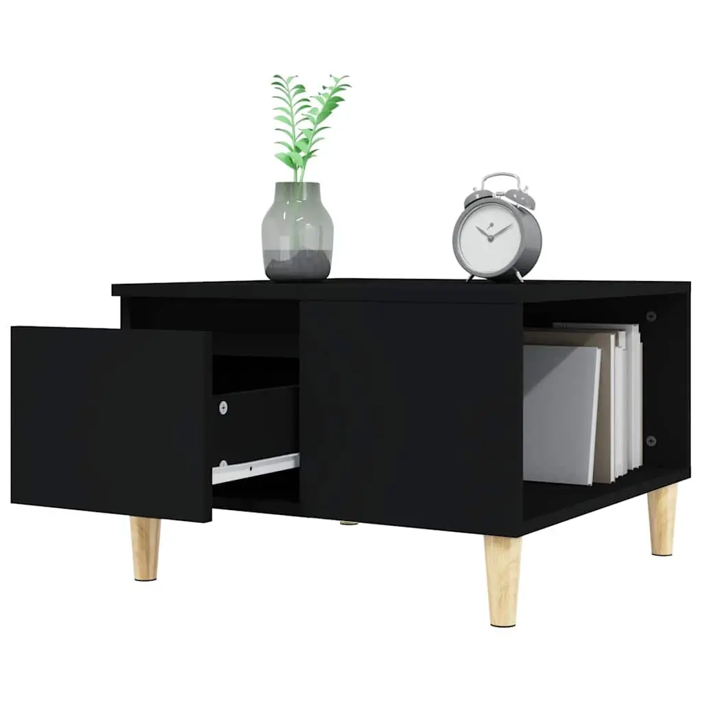 Black Coffee Table with Drawer Storage
