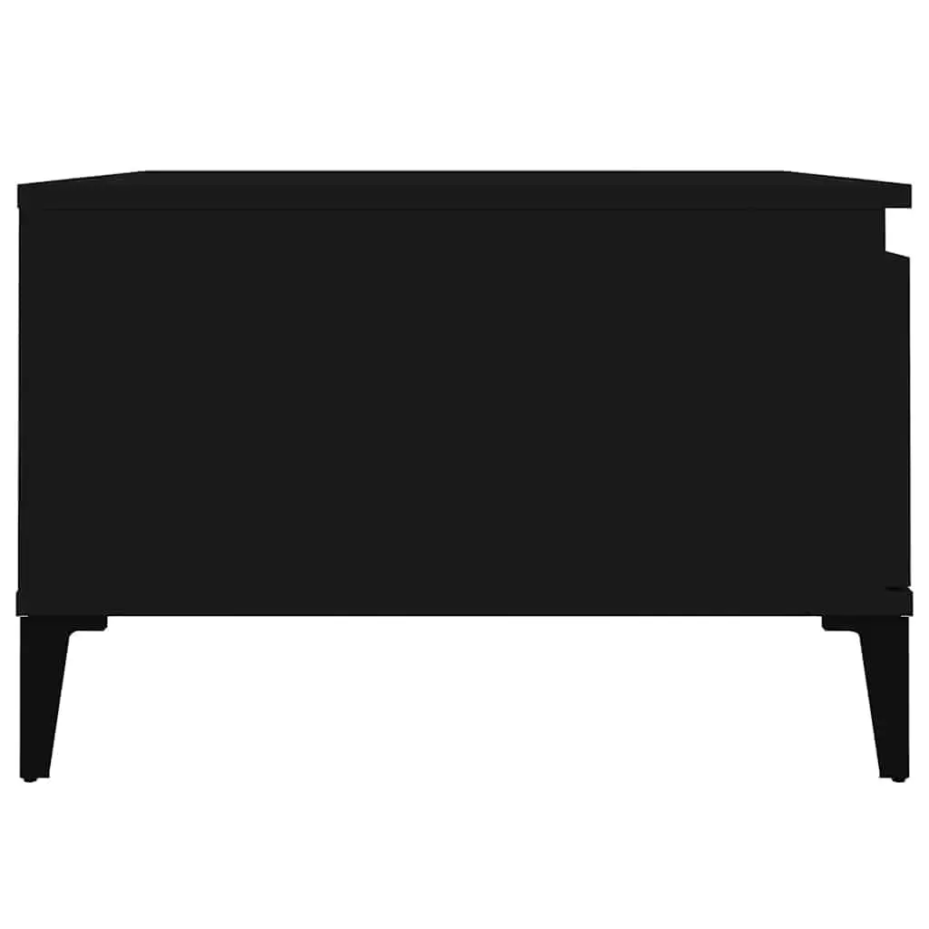 Coffee Table Engineered Wood Black 55W x 55D x 36.5H cm with Storage Drawer Compartment