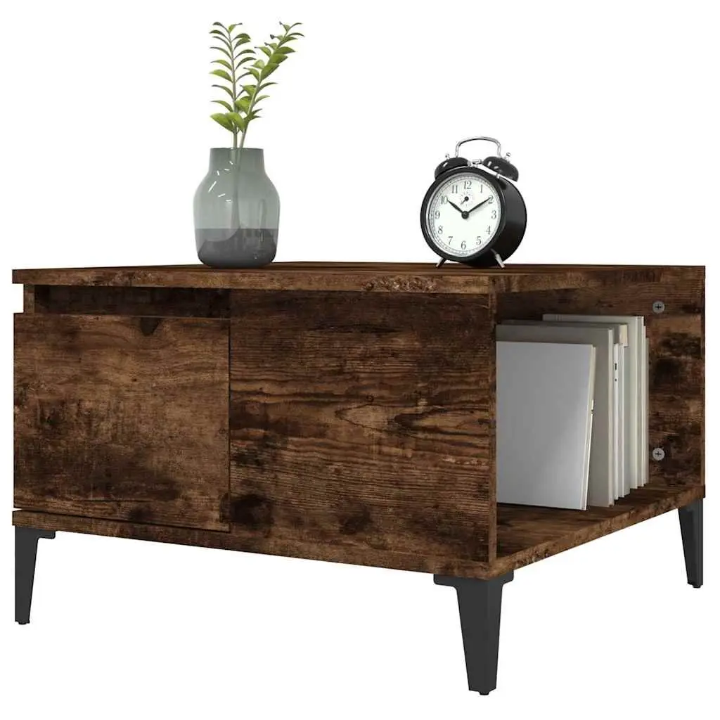 Coffee Table Engineered Wood Brown with Storage Drawer Open Compartment