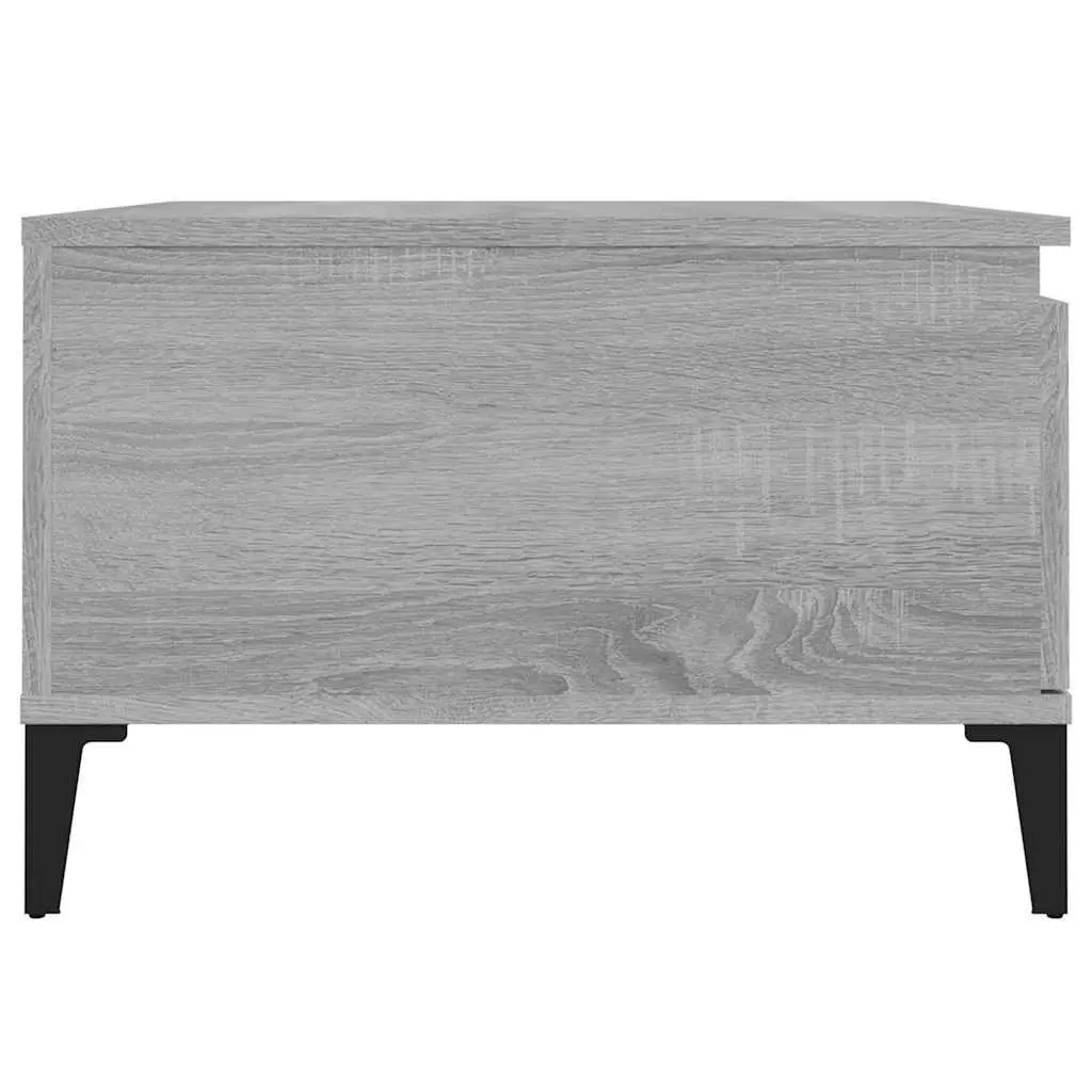 Coffee Table Engineered Wood Grey with Storage Drawer Open Compartment 55 x 55 x 36.5 cm