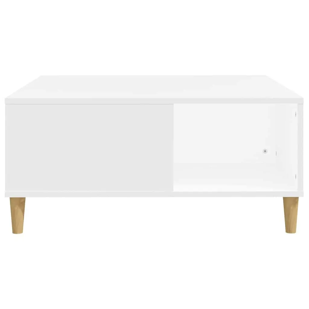 White Coffee Table with Storage Compartments Modern Living Room Accent Furniture