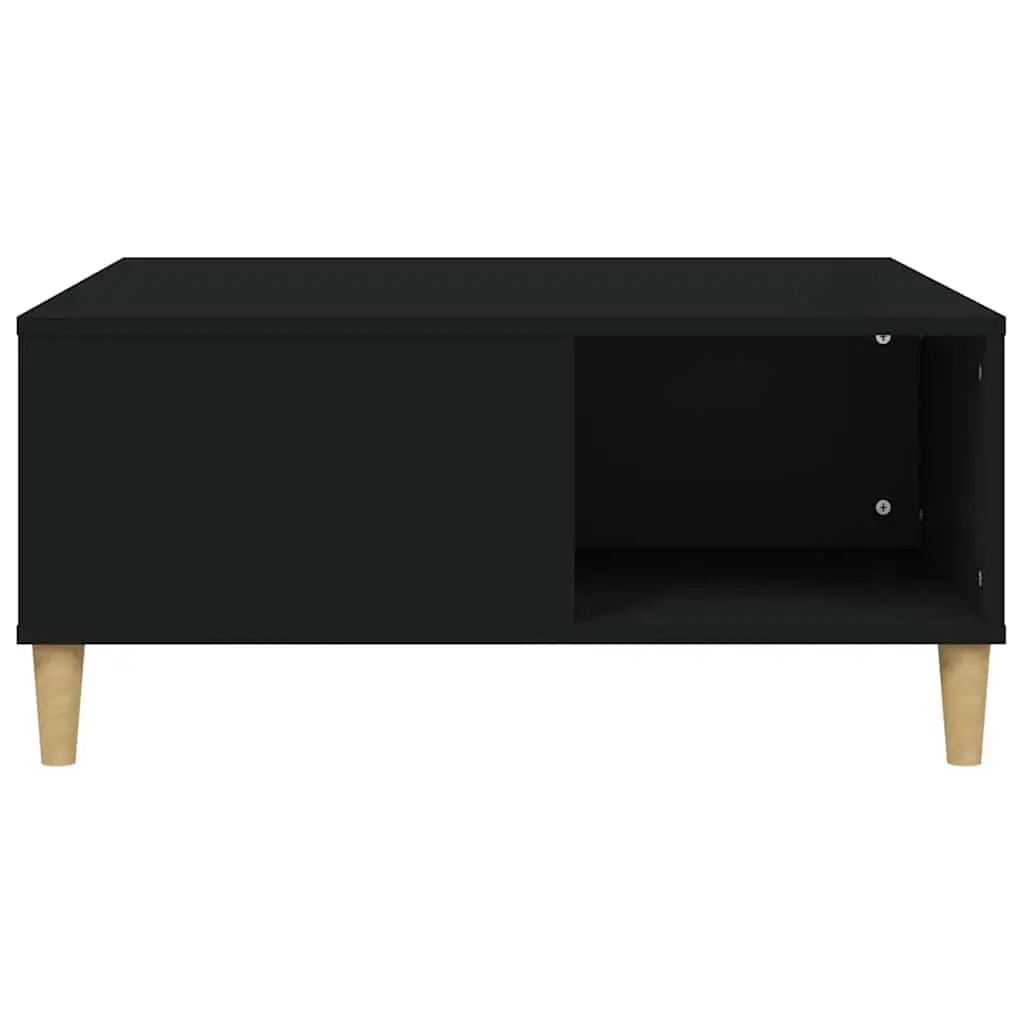 Black Coffee Table with Storage Compartments Modern Accent Living Room Furniture