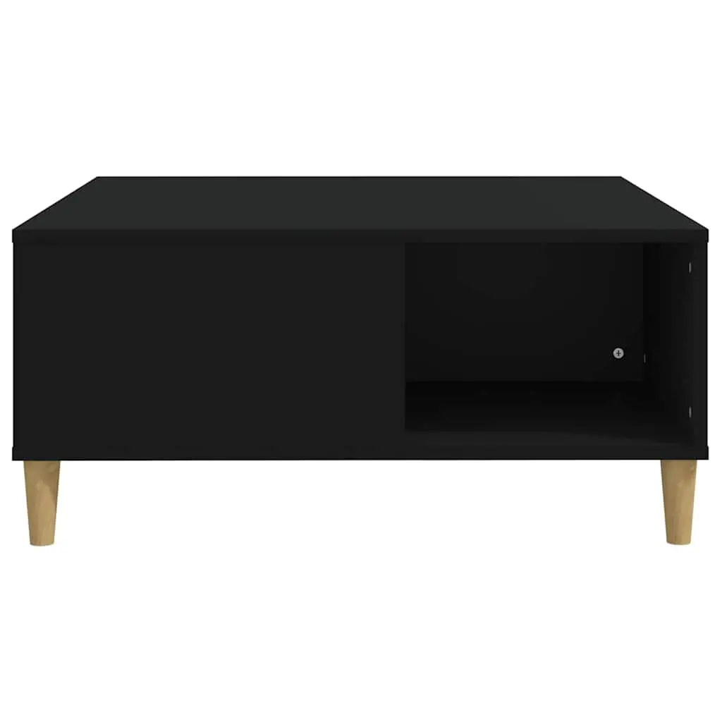 Black Coffee Table with Storage Compartments Modern Accent Living Room Furniture