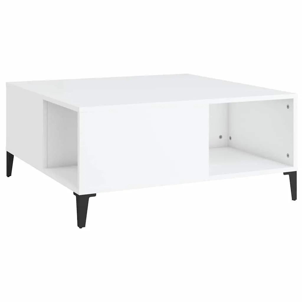 Coffee Table Engineered Wood 80cm White