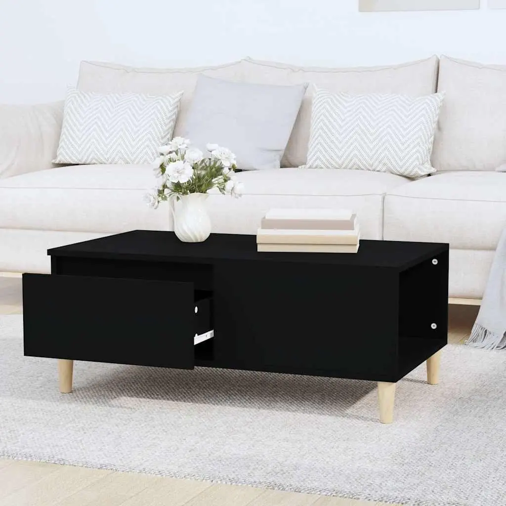 Coffee Table Black 90x50x36.5 cm with Drawer Storage Living Room Furniture