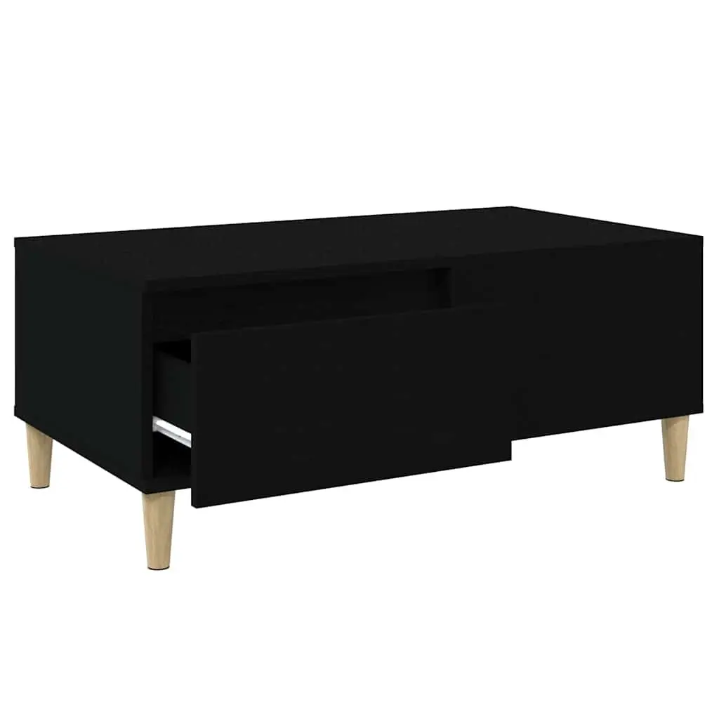 Coffee Table Black 90x50x36.5 cm with Drawer Storage Living Room Furniture