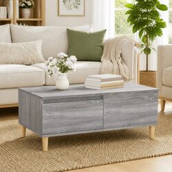 Coffee Table Grey Sonoma Engineered Wood Living Room Accent Table with Storage