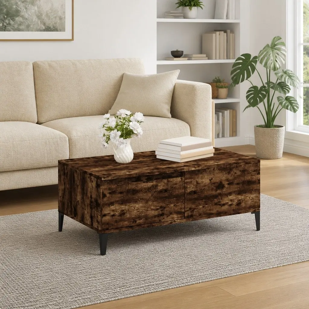 Coffee Table Engineered Wood 90x50x36.5cm Brown