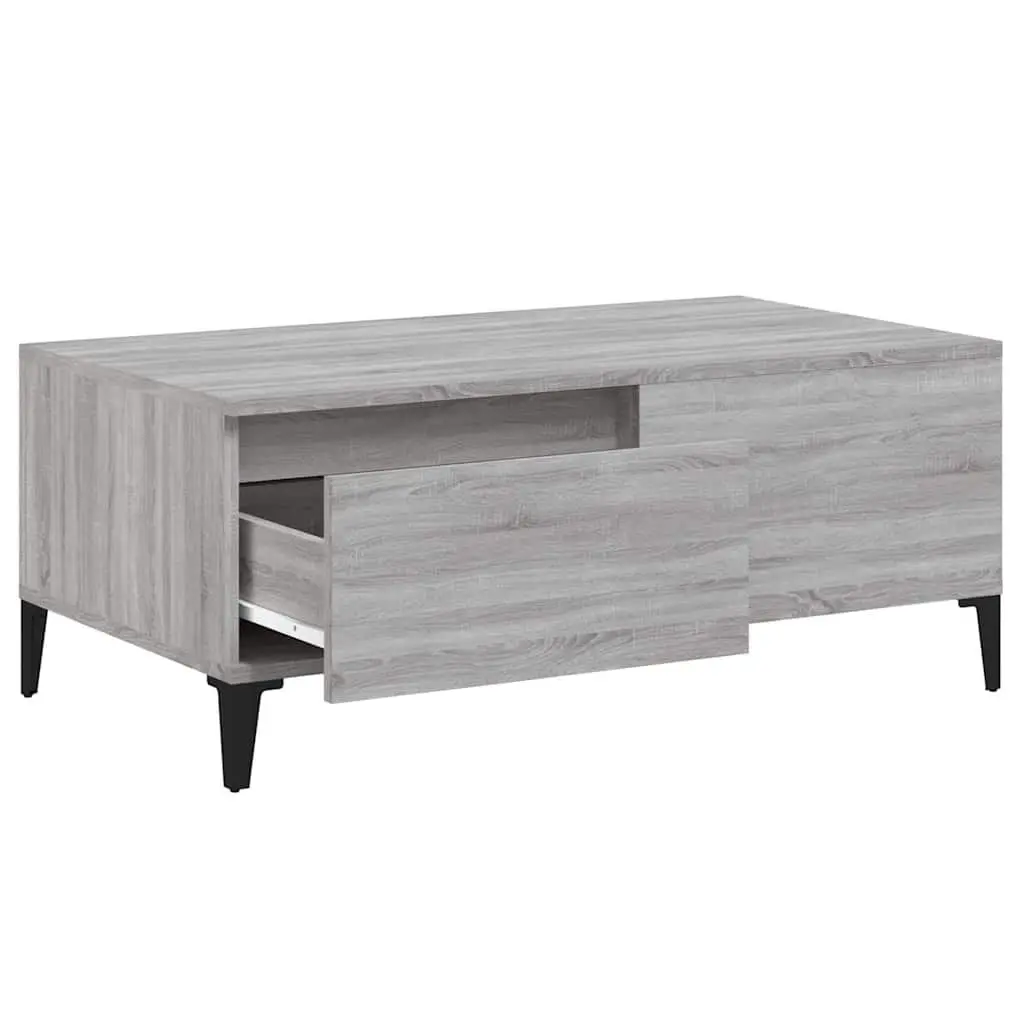 Coffee Table Grey Sonoma with Drawer Storage Living Room Accent Side Table