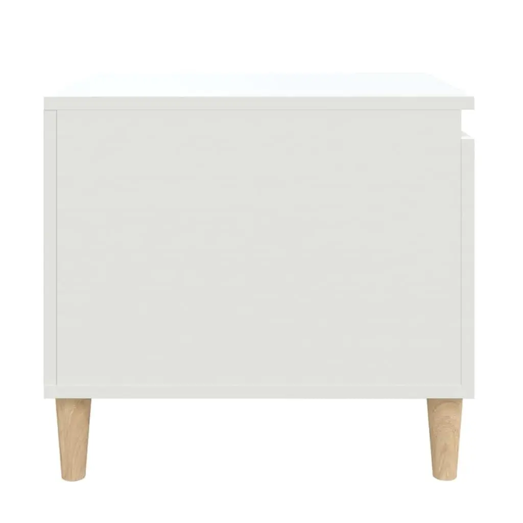 Coffee Table Engineered Wood 100 x 50 x 45 cm White Storage Compartment Shelf