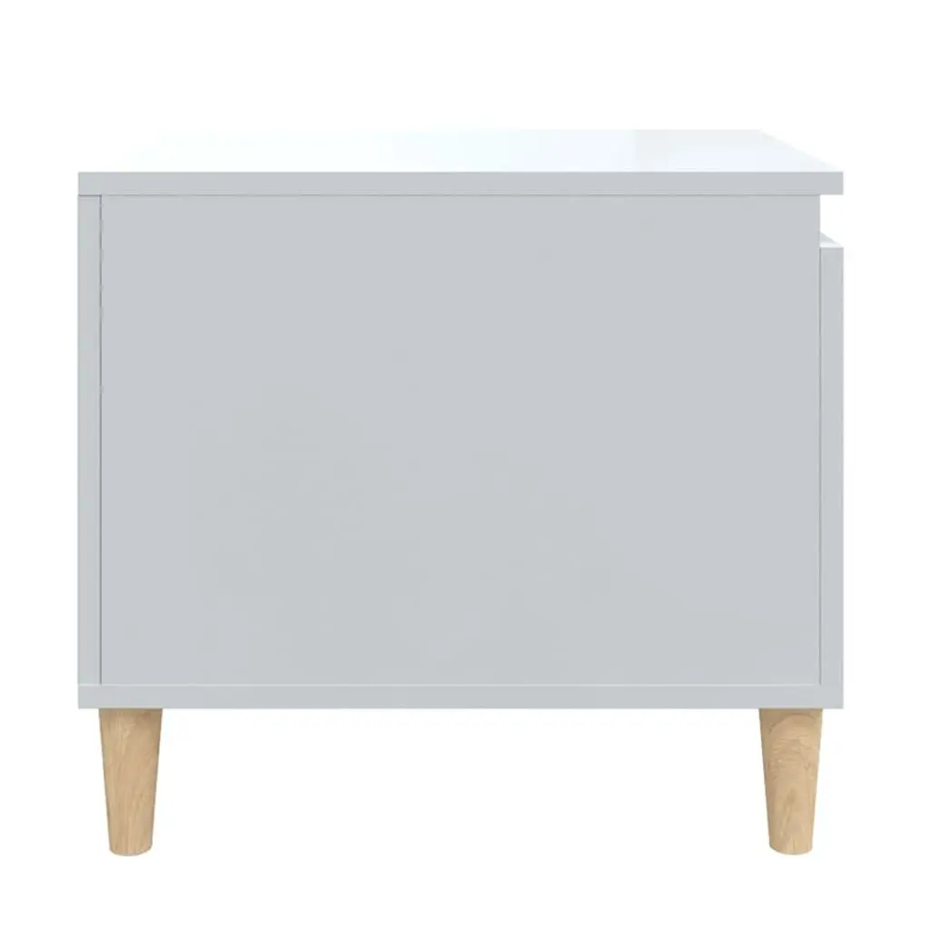 Coffee Table High Gloss White Storage Compartment Shelf Living Room Accent