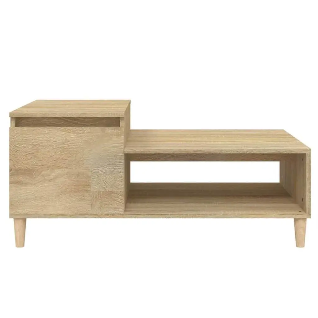 Coffee Table with Storage Compartment Shelf Brown Sonoma Oak Engineered Wood