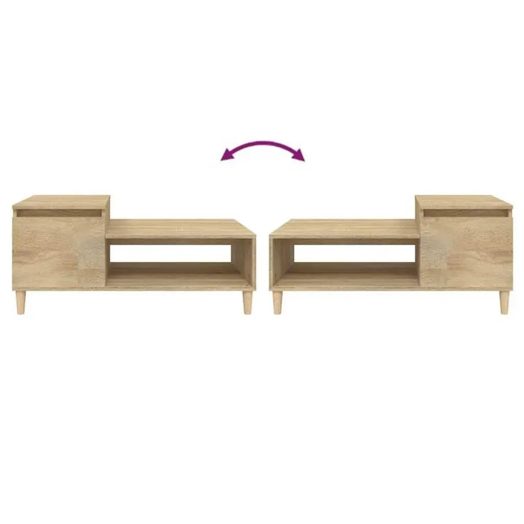 Coffee Table with Storage Compartment Shelf Brown Sonoma Oak Engineered Wood