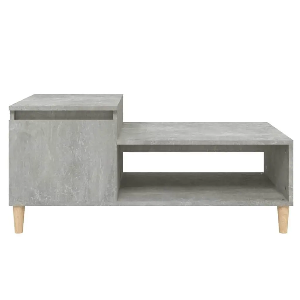 Coffee Table Engineered Wood Grey 100L x 50W x 45H cm Storage Compartment Shelf Living Room Accent