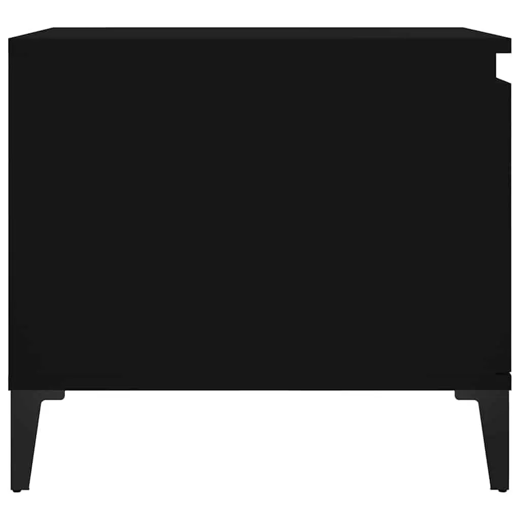 Black Engineered Wood Coffee Table with Storage Compartment and Shelf for Living Room Accent 100x50x45cm