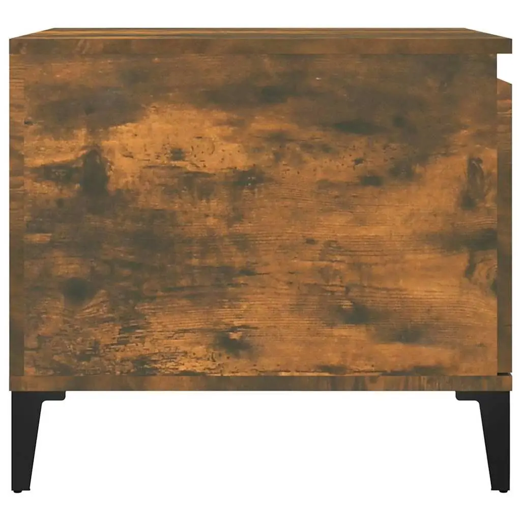 Brown Engineered Wood Coffee Table 100x50x45cm with Storage Compartment and Shelf for Living Room