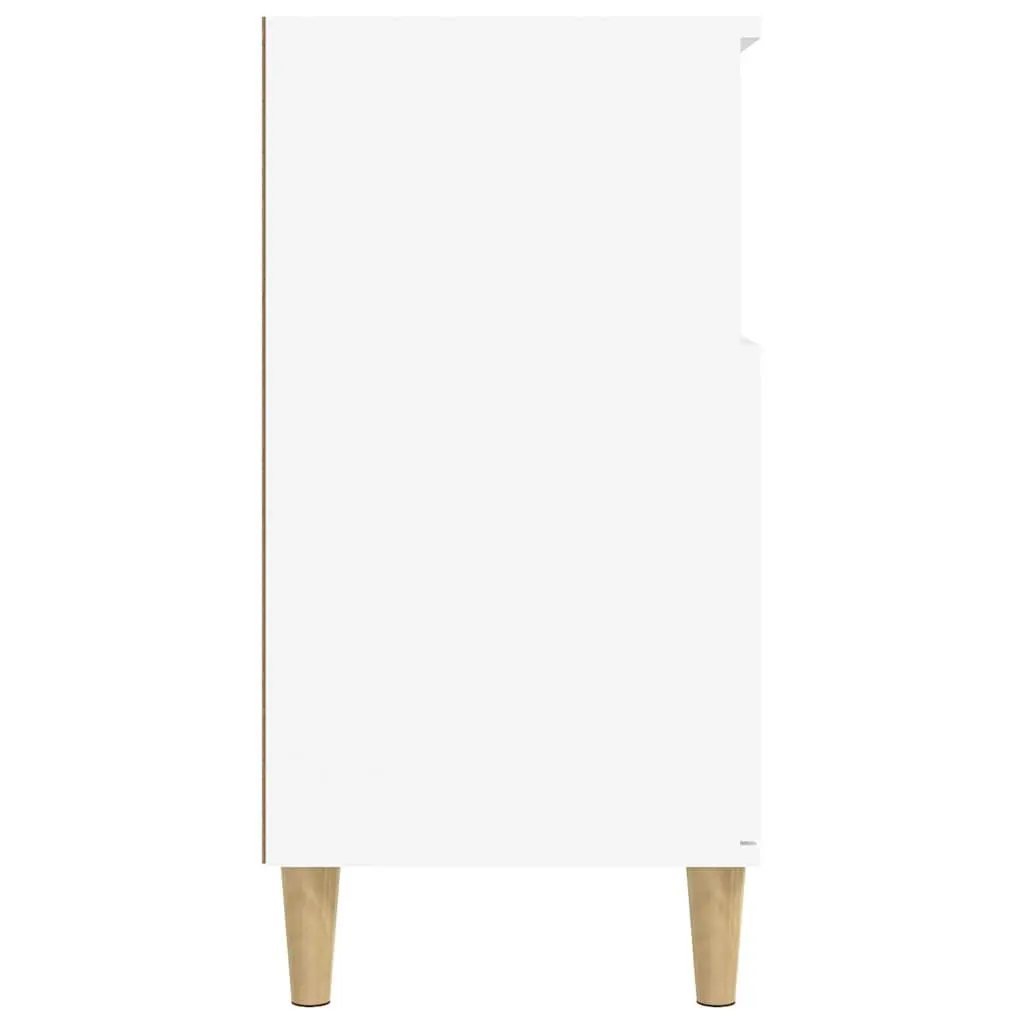Sideboard Storage Cabinet Engineered Wood White 4 Compartments 2 Doors for Living Room Bedroom Kitchen Bathroom