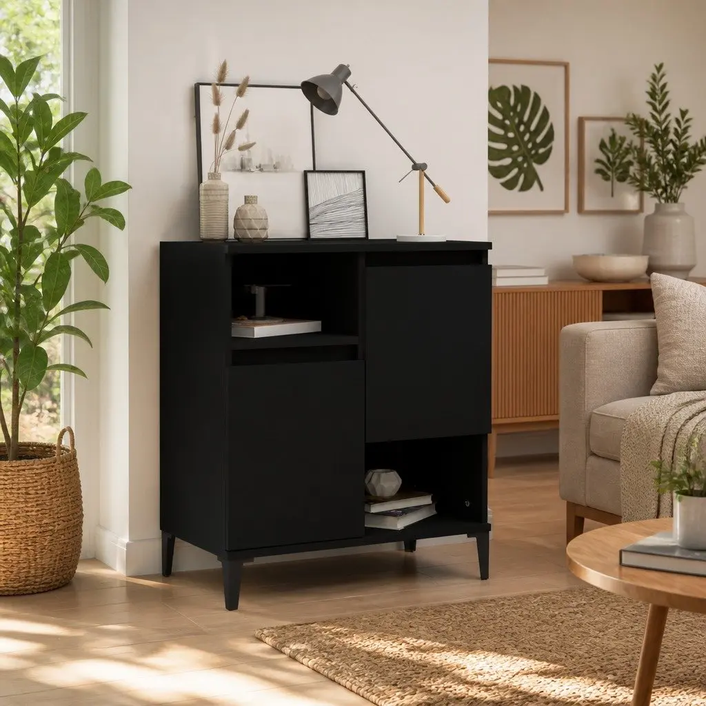 Sideboard Black 60x35x70 cm Storage Cabinet Engineered Wood Buffet Furniture