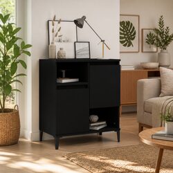 Functional Black Sideboard 60x35x70 cm for Everyday Use
