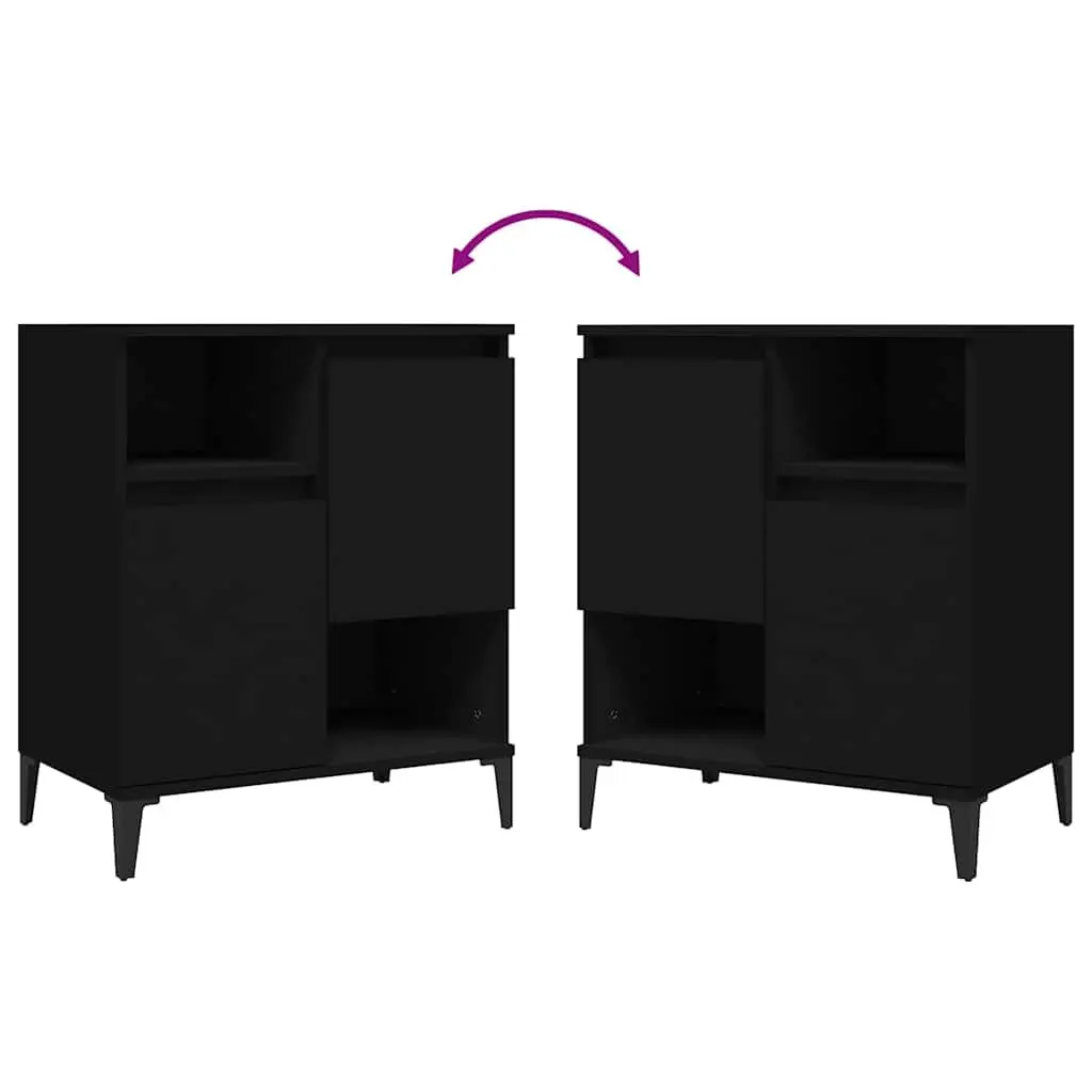 Sideboard Black 60x35x70 cm Storage Cabinet Engineered Wood Buffet Furniture