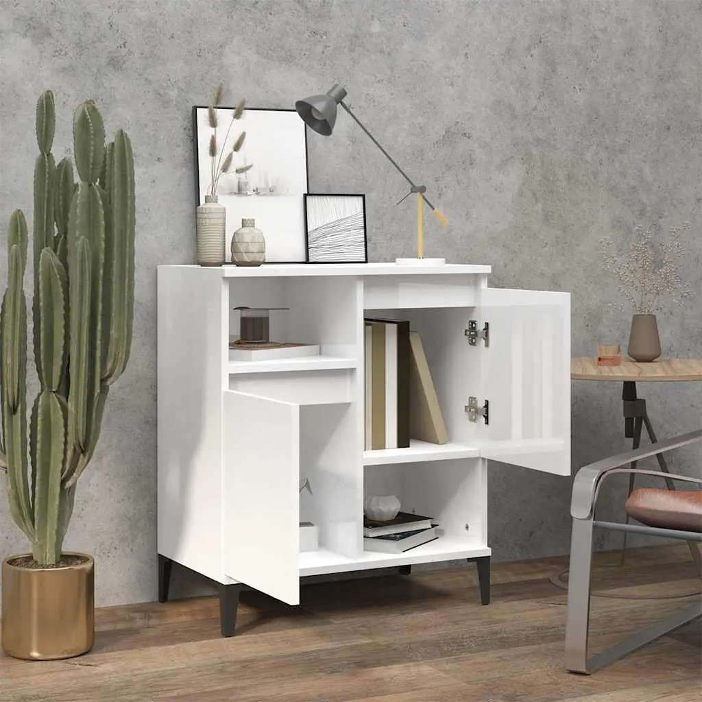 White Storage Cabinet with 4 Compartments