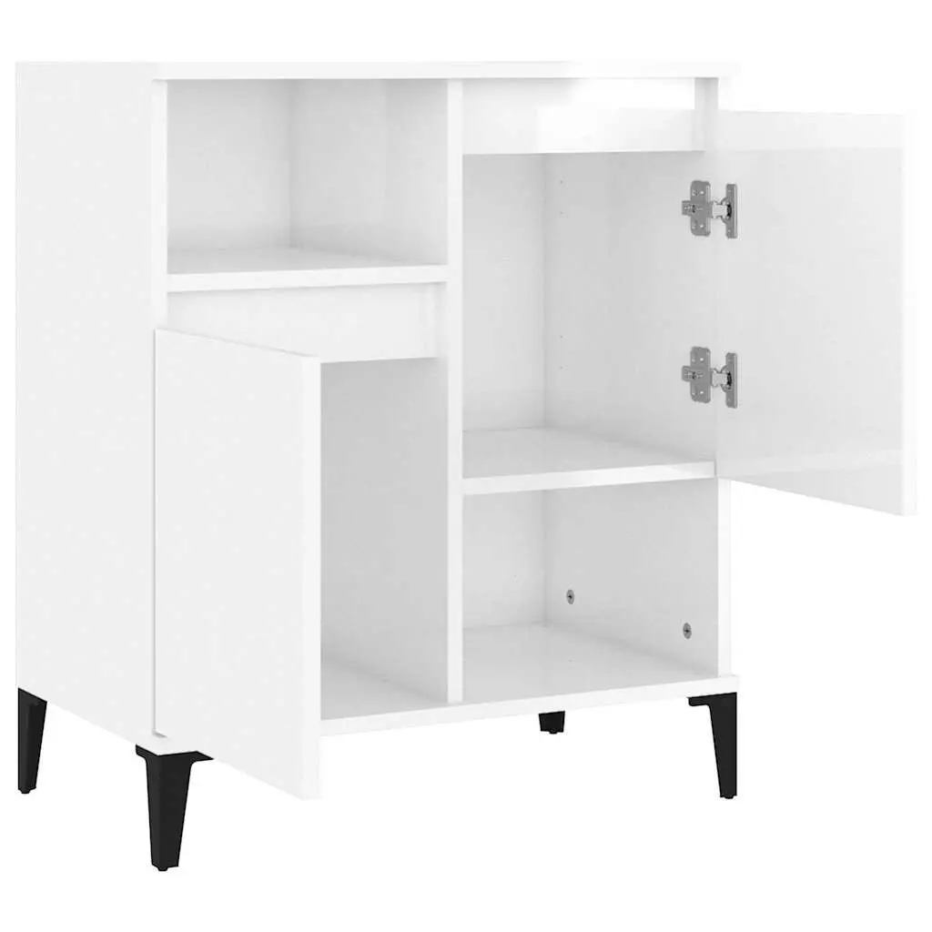 White Storage Cabinet with 4 Compartments