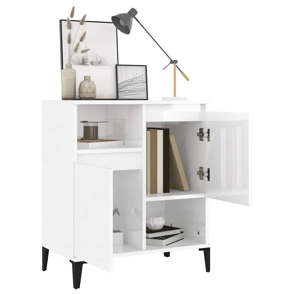 White Storage Cabinet with 4 Compartments