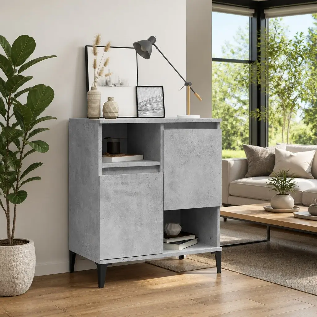 Sideboard Storage Cabinet Grey 60x35x70 cm Engineered Wood Buffet Cupboard