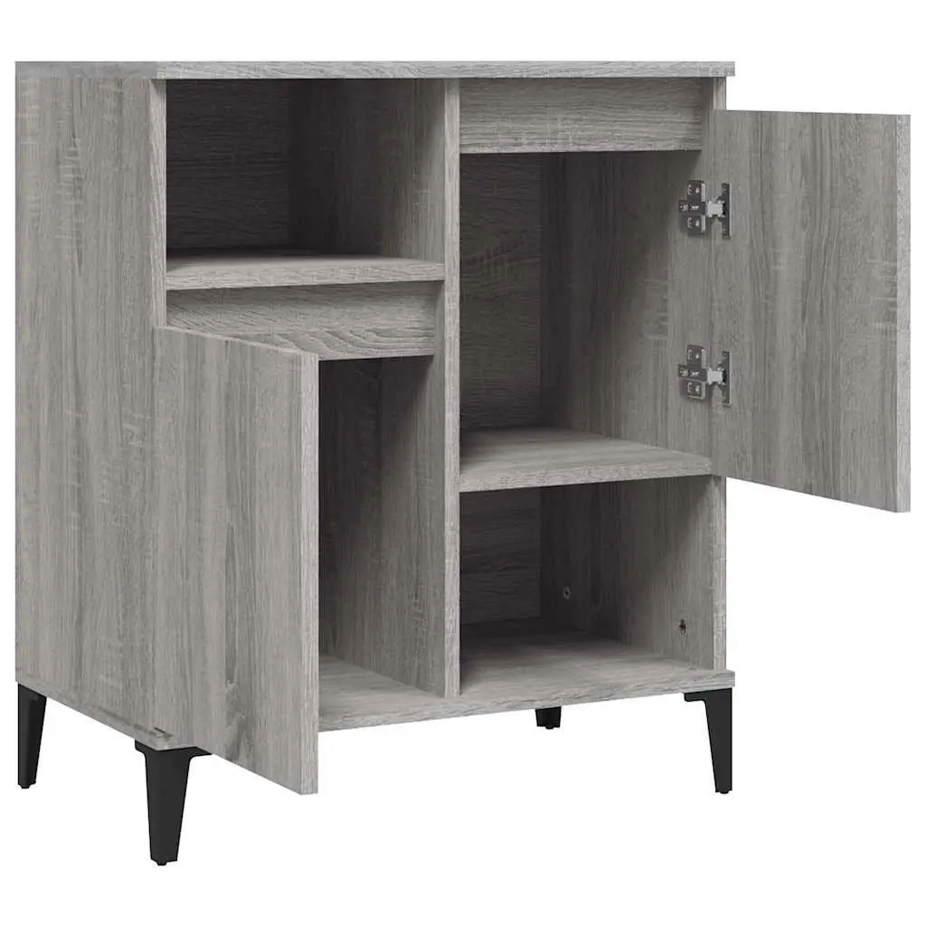 Sideboard Grey Sonoma 60x35x70 cm Storage Cabinet with 4 Compartments Display