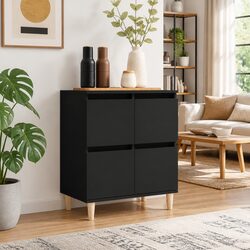 Functional Black Sideboard 60x35x70 cm for Everyday Use