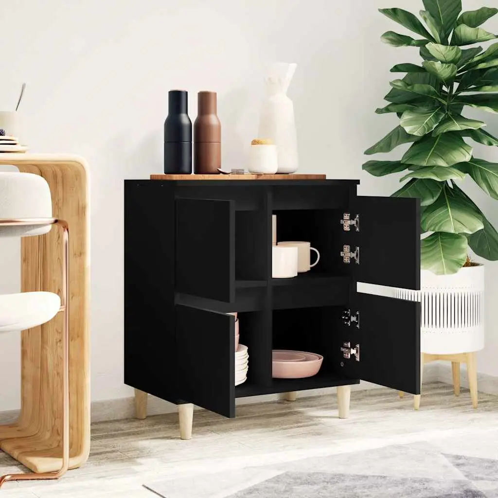 Sideboard Black 60x35x70 cm Storage Cabinet Engineered Wood Buffet Furniture