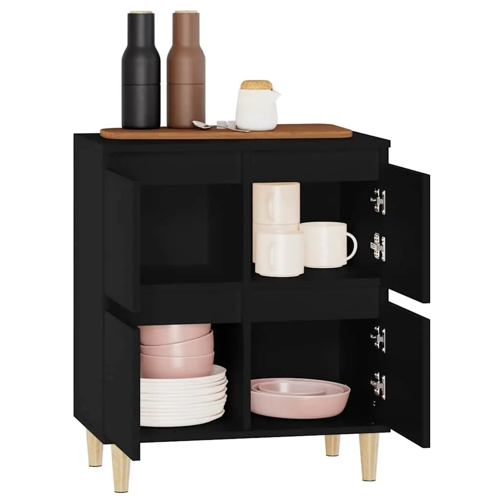 Sideboard Black 60x35x70 cm Storage Cabinet Engineered Wood Buffet Furniture