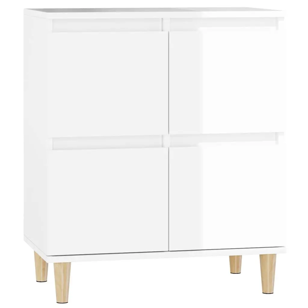 Sideboard Cabinet Engineered Wood 60x35x70cm High Gloss White