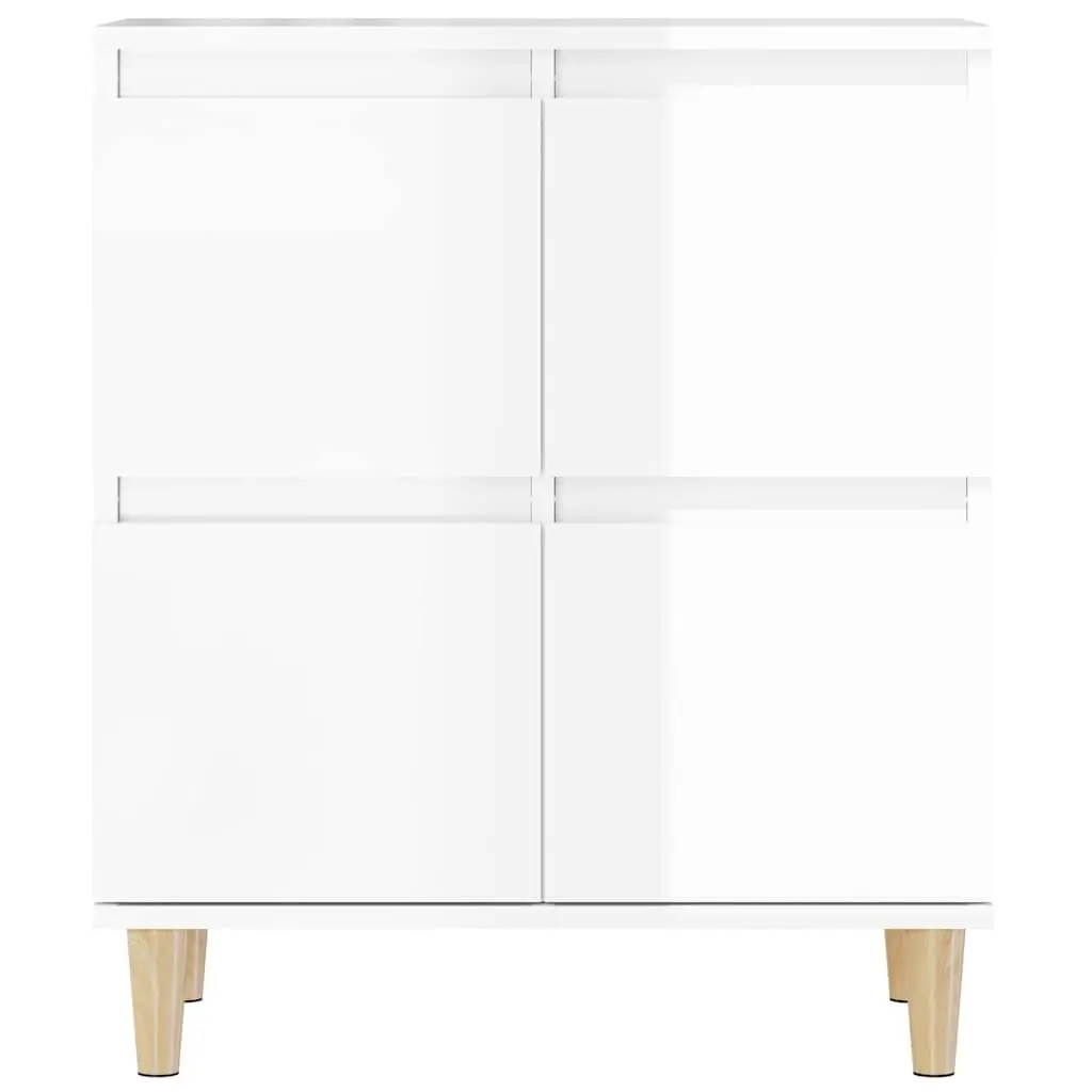 Sideboard Cabinet Engineered Wood 60x35x70cm High Gloss White