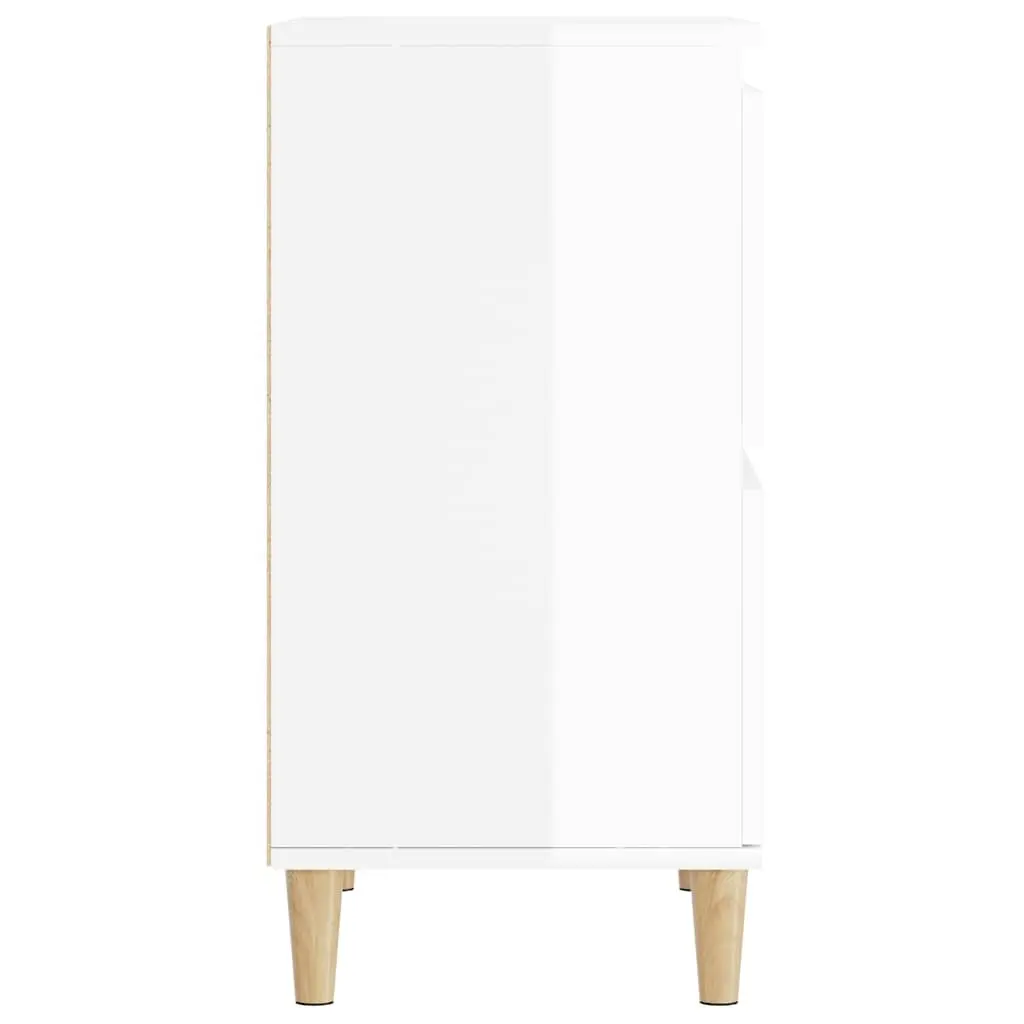 Sideboard Cabinet Engineered Wood 60x35x70cm High Gloss White